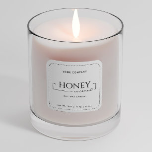 Homemade Soy Candle Chic Calligraphy White Classic Fyrkantigt Klistermärke