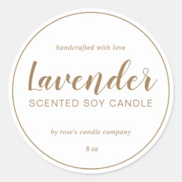 Homemade Soy Candle Guld Chic Calligraphy Runt Klistermärke