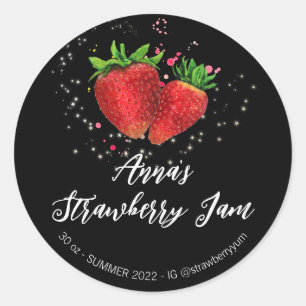 *~* Homemade Strawberry AP30 Sylt Jelly Preserve Runt Klistermärke