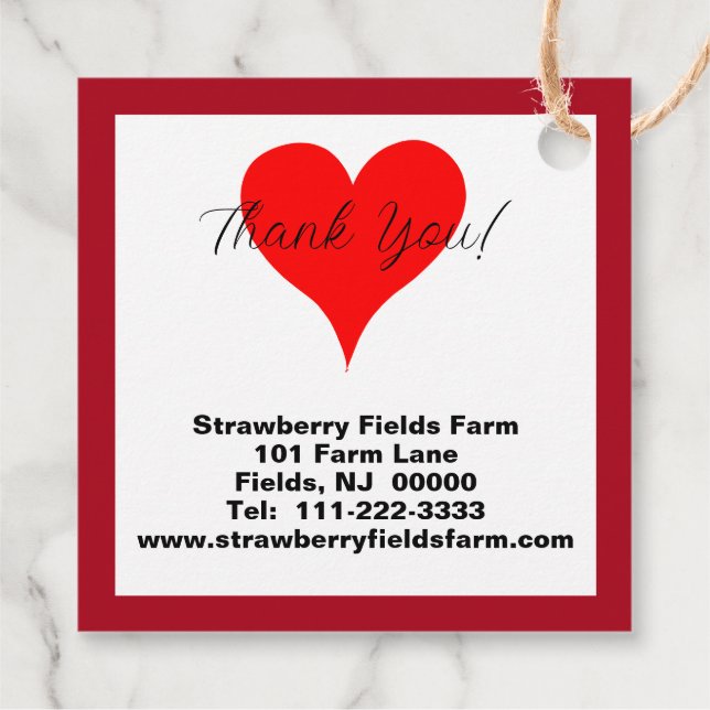 Homemade Strawberry Preserve Tack Heart Gåvor Etiketter (Baksida)