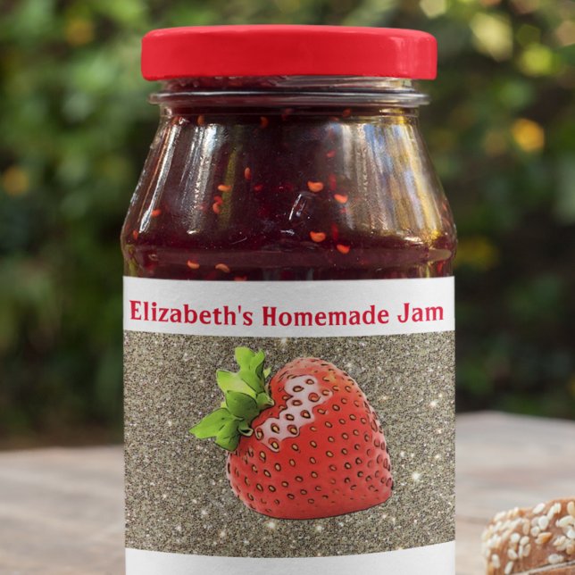 Homemade Strawberry Sylt Anpassningsbar Gnistra Si Mat Etiketter (Skapare uppladdad)
