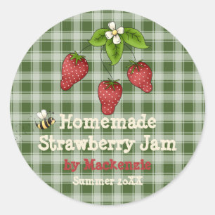 Homemade Strawberry Sylt Burk (Anpassa) Runt Klistermärke