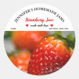 Homemade Strawberry Sylt Burk etikett