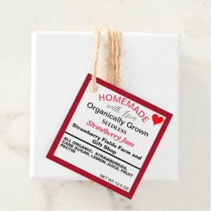 Homemade Strawberry Sylt QR-kod Gåvor Etiketter