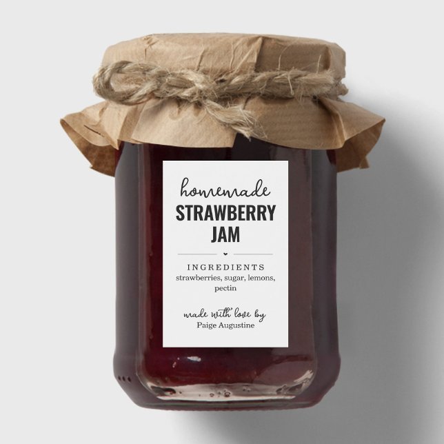 Homemade Sylt / Food Canning Burk Gift-etikett Vinetikett (Skapare uppladdad)