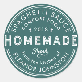 Homemade Sylt / Jelly / Sauces Kitchen Label Runt Klistermärke