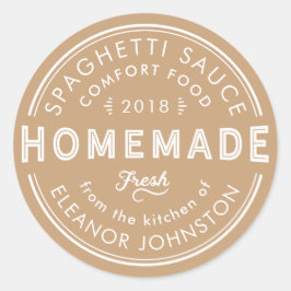 Homemade Sylt / Jelly / Sauces Kitchen Label Runt Klistermärke