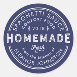 Homemade Sylt / Jelly / Sauces Kitchen Label Runt Klistermärke