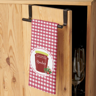 Homemade Sylt Red and White Gingham Editable Label Kökshandduk