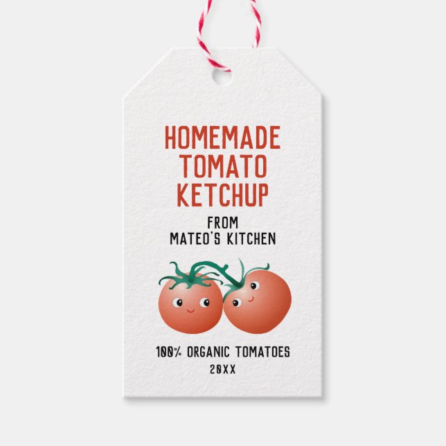 Homemade Tomato Ketchup Gift-Märkre med eget namn Presentetikett (Framsidan)