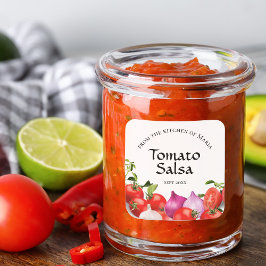Homemade Tomato Salsa Canning Fyrkantigt Klistermärke
