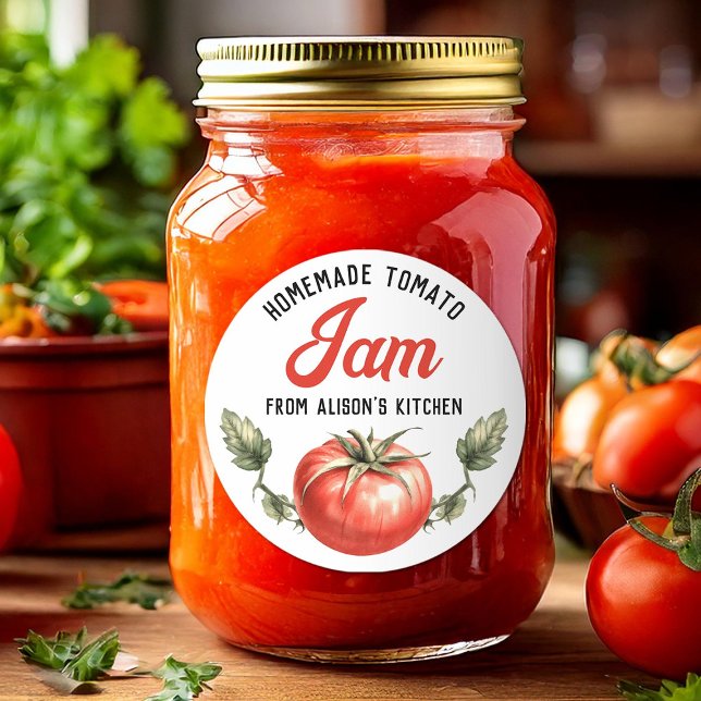 Homemade Tomato Sylt Vintage Canning etikett (Skapare uppladdad)