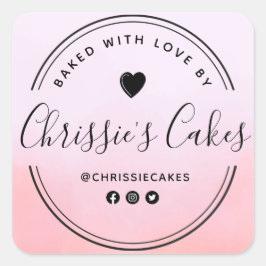 Homemade underbar vattenfärgsskript med text fyrkantigt klistermärke