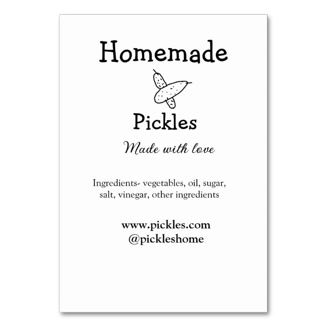 Homemade-väljare som gjorts med kärlek lägger till bordsnummer (Framsidan)