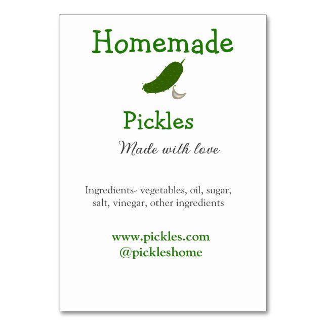 Homemade-väljare som gjorts med kärlek lägger till bordsnummer (Framsidan)