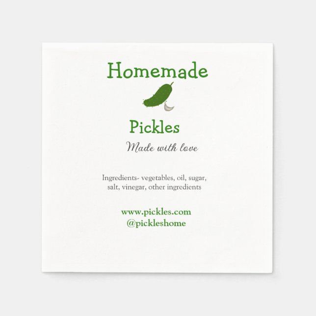 Homemade-väljare som gjorts med kärlek lägger till pappersservett (Framsidan)