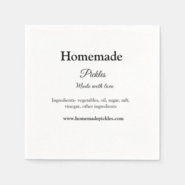 Homemade-väljare som gjorts med kärlek lägger till pappersservett (Framsidan)