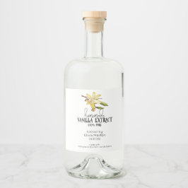 Homemade Vanilla Extract Food and Beverage Label Spritflaskor Etikett