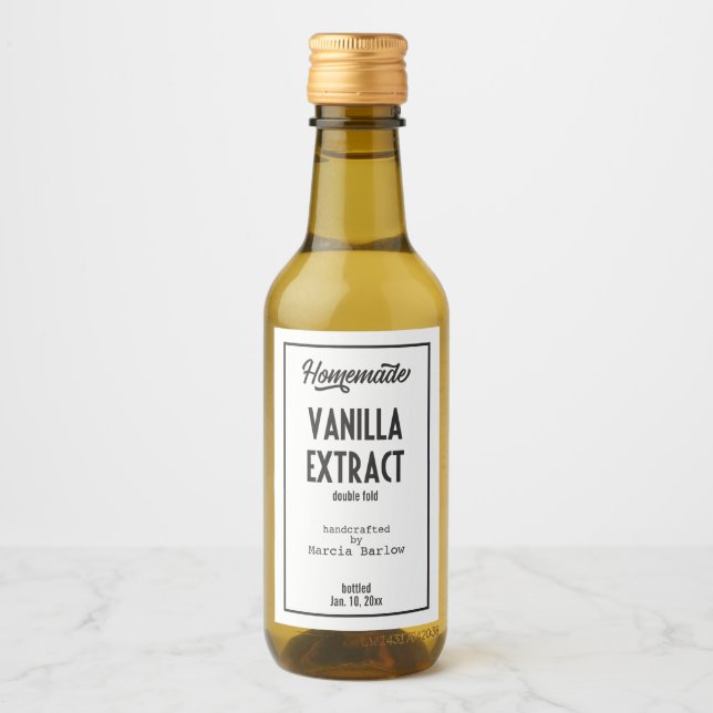 Homemade Vanilla Extract Food and Beverage Label Vinetikett (Framsida)
