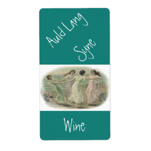 Homemade Vin Antique auld lang syne Label Friends Fraktsedel