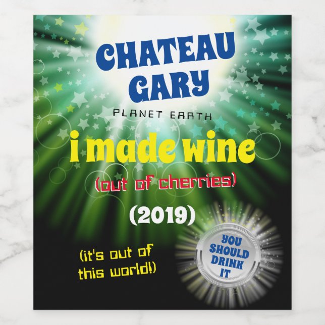 Homemade vin personlig-etikettrymd universum vinflaska etikett (Singel etikett)