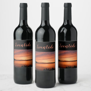 Homemade Vino vinii Eventide Sunset Ocean sundown Vinflaska Etikett