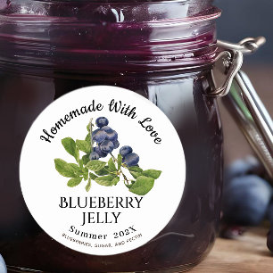 Homemade with Kärlek Blueberry Jelly Summer 202X Runt Klistermärke