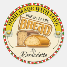 Homemade with Kärlek Bread Runt Klistermärke