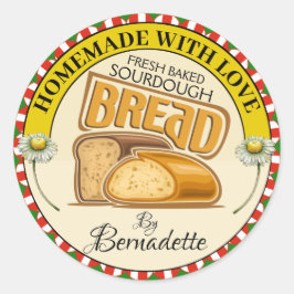 Homemade with Kärlek Bread Runt Klistermärke