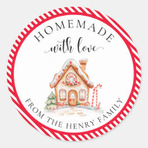 Homemade with Kärlek jul Gift Märkre Stickers