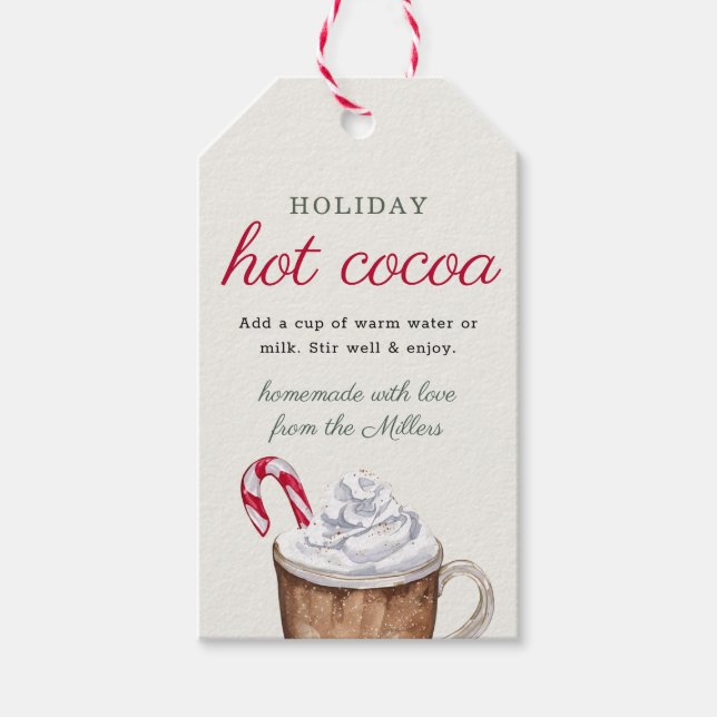 Homemade with Love Holiday Hot Cocoa Mix Christmas Presentetikett (Framsidan)