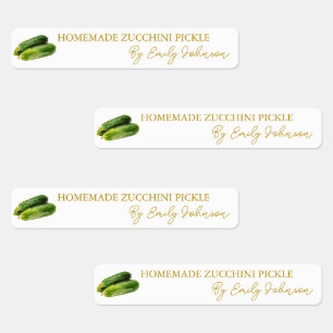 Homemade Zucchini Pickle Thin-etikett Klistermärke