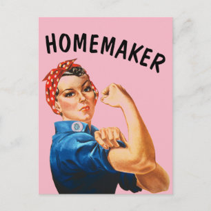 HOMEMAKER RETRO ROSIE THE RIVETER POSTCARDS VYKORT