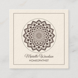 Homeopati Mandala Symmetry Vit Fyrkantigt Visitkort