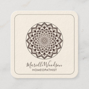 Homeopatikern Mandala Symmetry Fyrkantigt Visitkort