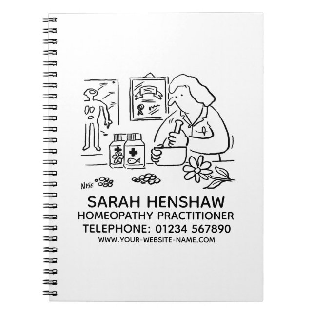Homeopatisk Homeopati Handläggare för bärbara dato Anteckningsbok (Framsidan)