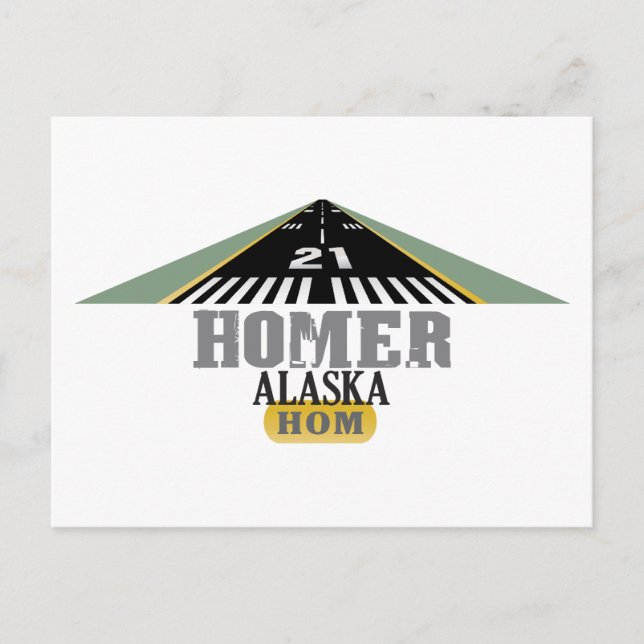 Homer Alaska - Airport Runway Vykort (Framsida)