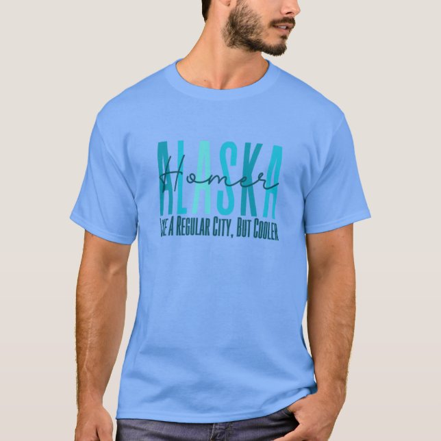 Homer Alaska Isblå T Shirt (Framsida)
