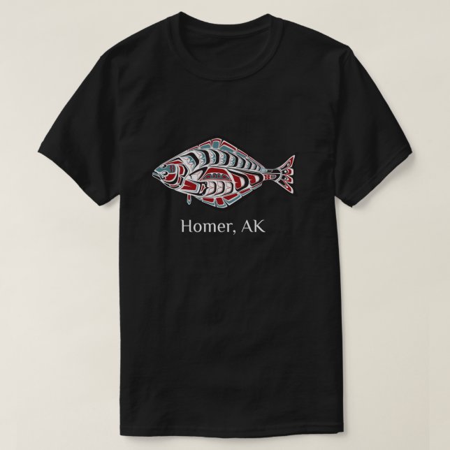 Homer Alaska Native American Halibut Fishermen Gif T Shirt (Design framsida)