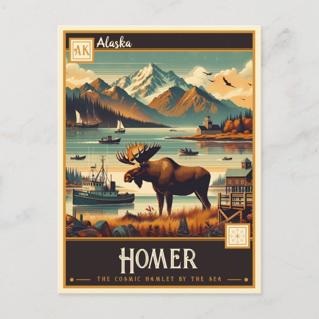 Homer, Alaska | Vintage Vykort (Framsida)