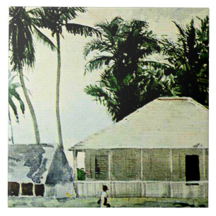 Homer - Cabins, Nassau, berömdens målning, Kakelplatta