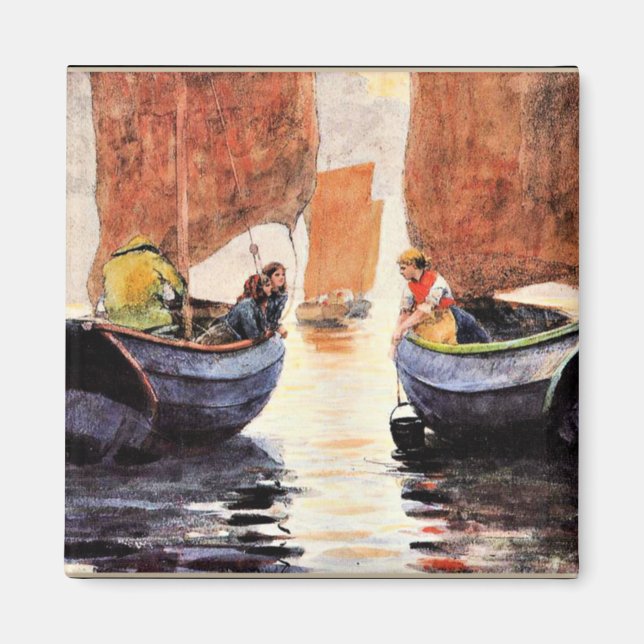 Homer - Efterhandsfärg, vattenfärgsmålning i bran, Magnet (Framsidan)