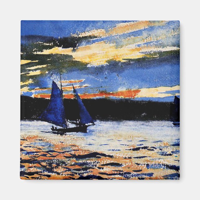 Homer - Gloucester Sunset Postcard Magnet (Framsidan)