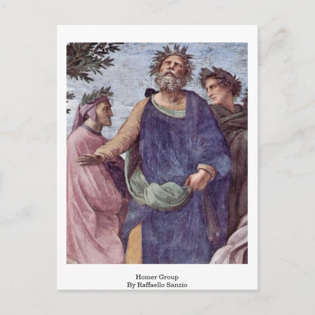 Homer Group by Raffaello Sanzio Vykort (Framsida)