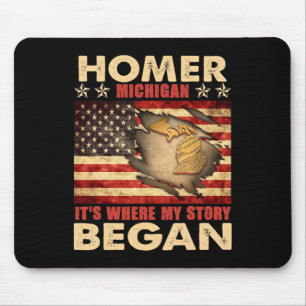 Homer Michigan Usa Flagga 4:e Juli Musmatta