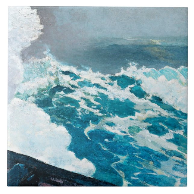 Homer - Northeaster, 1895 Kakelplatta (Framsidan)