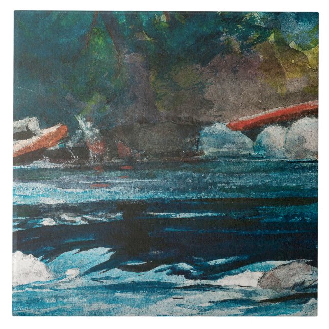 Homer - Rapids, Hudson River, Adirondacks Kakelplatta (Framsidan)