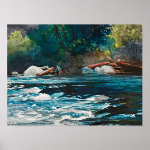Homer - Rapids, Hudson River, Adirondacks Poster
