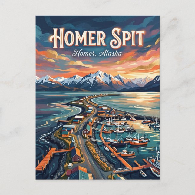Homer Spit Alaska Postcard Vykort (Framsida)