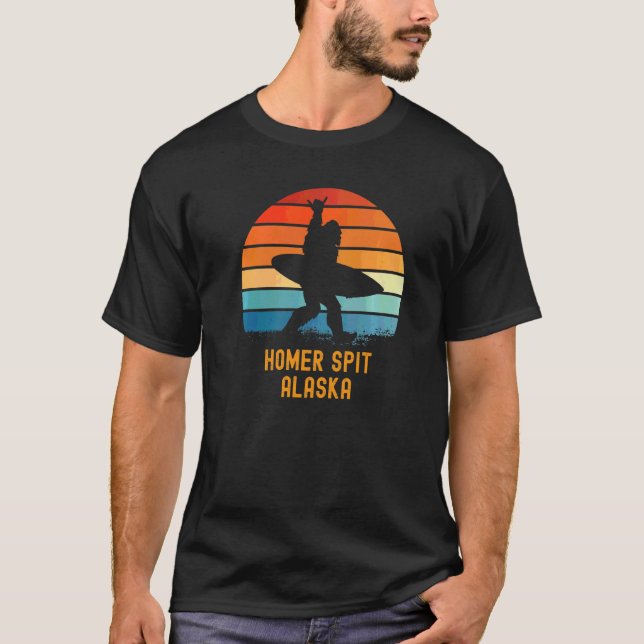 Homer Spit Alaska Sasquatch Souvenir T Shirt (Framsida)